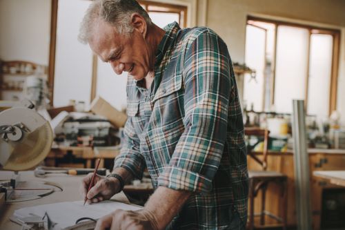 Man smiling in workshop